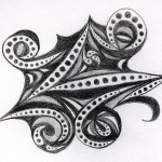 Black and white paisley doodle